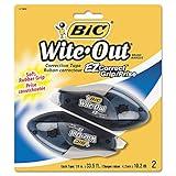 BIC Wite-Out Brand EZ Correct Grip Correction Tape, 33.5 Feet, 2-Count Pack of white Correction Tape, Fast, Clean and Easy to Use Tear-Resistant Tape Office or School Supplies