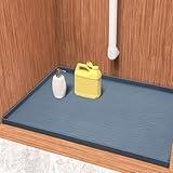 URMONA Waterproof Silicone Under Sink Mat 31'' x 22'' Shelf Liner for Kitchen and Bathroom, Cabinet and Counter Protector, Storage and Organizers, Litter Mat, Pet Cat Puppy Essentials(Dark Grey)