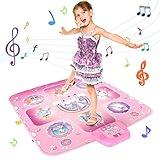 GirlsHome Dance Mat - Unicorn Toys for Girls Electronic Dance Pad with 5 Game Modes, Built-In Music, Touch Sensitive Light Up LED Kids Musical Mat, Christmas & Birthday Gift for Toddler Girls 3-12