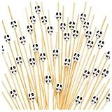 200PCS Skull Cocktail Picks 4.7Inch Halloween Toothpicks White Sticks Picks Bamboo Toothpicks, Appetizers Fruit Skewers Sandwich Cupcakes Toothpicks for Halloween Holiday Birthday Party