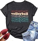 Volleyball T-Shirts Women Volleyball Mom Tee Tops Volleyball Player Gift Shirts Volleyball Graphic Casual Shirts