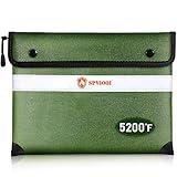 Upgraded 5200°F Fireproof Document Bag - Heat Insulated, Fireproof Safe Pouch with Zipper, 8 Layers of Functional Materials, Fireproof Money Bag for Cash/Documents/Valuables, Water Resistant Fire Bag
