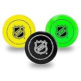 Franklin Sports Mini Foam Hockey Pucks - Indoor Knee Hockey Pucks for Kids - 3 Soft Foam Hockey Pucks - Assorted Colors