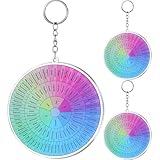 Landical 3 Pcs Feelings Color Wheel Keychains 4'' Round Emotion Wheel Chart Acrylic Social Work Feelings Sign Keychains Therapy Emotions Mental Health Key Holders Emotional Gifts Accessories