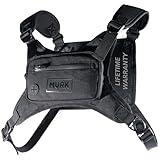 MVRK Water Resistant Chest Pack - Minimalist Running Pack For Workouts, Running Phone Holder With Extra Storage, Lightweight Running Vest, Running Backpack with Reflective Back (Black)