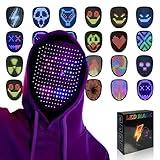 MOYACA Led Mask with Gesture Sensing, Light up mask with 50 Pattern Display for Men/Women LED Halloween Mask for Costume Cosplay Party Indoor and Outdoor