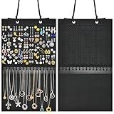 Kovpnor Hanging Earring Holder Organizer, Upgraded Wall Jewelry Organizer Storage for Earrings, Necklaces, Bracelets and Ankles, Premium Black Earring Display Hanger for Women & Girls