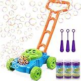 Lydaz Bubble Lawn Mower for Toddlers 1-3, Kids Bubble Blower Maker Machine, Outdoor Push Backyard Garden Toys, Christmas New Year Birthday Gifts Toys for Preschool Baby Boys Girls Age 1 2 3+ Year Old