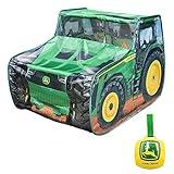 John Deere Pop Up Tent – Tractor Playhouse for Kids | Removable Key Fob with Tractor and Farm Sounds | Vehicle Toys for Toddlers - Sunny Days Entertainment