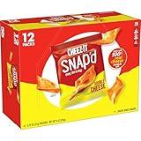 Cheez-It Snap'd Cheese Cracker Chips, Thin Crisps, Lunch Snacks, Double Cheese, 9oz Box (12 Pouches)