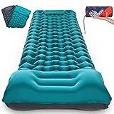 AKSOUL Camping Sleeping Pad with Pillow: Extra Thick 3.9 inch Ultralight Self Inflating Air Mat, Compact Lightweight Insulated Inflatable Sleep Mattress for Backpacking, Camp, Hiking, Tent