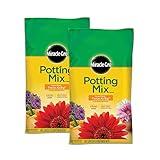 Miracle-Gro Potting Mix, For Container Plants, Flowers, Vegetables, Annuals, Perennials, Shrubs, Feeds for up to 6 Months, 16. qt., 2-Pack