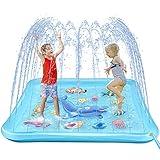 Growsland Splash Pad for Toddlers, Outdoor Sprinkler for Kids, 67" Summer Water Toys Inflatable Wading Baby Pool Fun Gifts for 3 4 5 6 7 8 9 Years Old Boy Girl Backyard Garden Lawn Outdoor Games