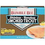 Bumble Bee Skinless & Boneless Smoked Trout Fillets, 3.8 oz Can - 17g Protein per Serving - Gluten Free - Great Snack or Use in Seafood Recipes