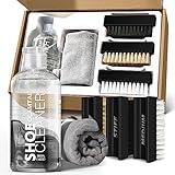 OLAMTAI Shoe Cleaner Kit for Sneaker, Cleaning Kit, Sneaker 10Oz with 3 Brush & Microfiber Towel Included, Shoe, Suede, Boot, Canvas, PU, Fabric, etc,Clear,(Madala-SC-210201)