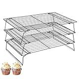 Pleafind 3 Pieces Stackable Cooling Rack Set, 16 x 10 Inch Stainless Steal Roasting Rack, Cooling Racks for Cooking, Baking, Roasting, Grilling, Oven and Dishwasher Safe