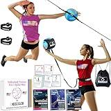 OVANTO Volleyball Training Equipment Aid – Adjustable Practice Hitting Rebounder with Ultra-Stretch Neoprene, Exclusive Elastic Cords & Premium Content, Improve Power, Speed & Technique at All Levels