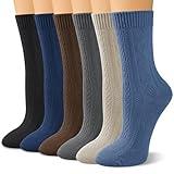 Justay Womens Crew Socks Soft Knit Boot Calf Socks Comfortable Cotton Socks for Women Gifts