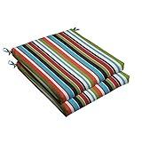 Sorra Home Sunbrella Bristol Square Chair Cushion (Set of 2) - Fade & Water Resistant, Outdoor & Indoor Patio Seat Cushion with Plush Foam - Carousel Confetti (19" x 19" x 2.5")