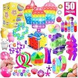 SUNNERLY Fidget Toys, 50 Pack Sensory Toy Set Bulk Stocking Stuffers Carnival Treasure Box Classroom Prizes Gifts Party Favors for Kids Adults Boys Girls, Stress Relief Anxiety Relief Autism Autistic