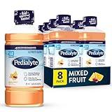 Pedialyte Electrolyte Drink, Hydration Drinks for Kids & Adults, Mixed Fruit, 1 Liter, Pack of 8