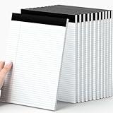 AILZFEI 12 Pack of Legal Pads 8.5 x 11.75 College Ruled White Paper Note Pad Narrow Ruled 30 Sheets Notepads Perforated Writing Pad Clear Print 8x11 Legal Pads Pads of Paper