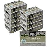 Cole's - Pack of 10 Wild Mackerel in Olive Oil - Canned & Jarred Seafood, Skinless, Boneless, Small Atlantic Mackerel Fish, Preservative & Gluten Free, High in Omega 3 – 4.4 oz Per Pack