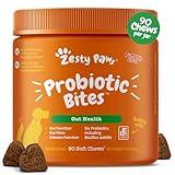 Zesty Paws Probiotics for Dogs - Digestive Enzymes for Gut Flora, Digestive Health, Diarrhea & Bowel Support - Clinically Studied DE111 - Dog Supplement Soft Chew for Pet Immune System - Pumpkin