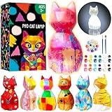 Goodyking Paint Your Own Cat Lamp Kit, DIY Cat Crafts Night Light, Painting Kit Arts & Crafts for Kids Ages 8-12, Art Supplies Birthday Easter Party Holiday Gift for Teens Girls Boys Age 3 4 5 6 7 8+