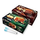 Combo Pack Schlunder Liquor Cakes 14 Oz. (400 G.) X 2 with Mini Silicone Tongs (Amaretto & Cappuccino)