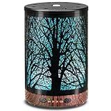 JOYOLO Essential Oil Diffuser 120ML Metal Aromatherapy Diffuser, Cool Mist Humidifier with Auto Shut-Off Protection 7 Color Lights for Home Office Spa (Tree)