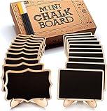 Mini Chalkboard Signs, 20 Pack Framed Small Chalkboard Labels with Easel Stand, Wooden Blackboard for Table Numbers, Food Signs, Wedding Signs, Message Board, Place Cards and Event Decorations