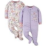 Gerber Baby Girls 2-Pack Sleep 'N Play Bunny Ballerina Purple 3-6 Months