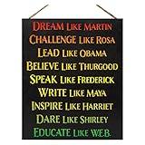 JennyGems Black History Gifts - Decorations, African American Wall Art, Influential People Sign, Made in USA