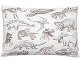 EKOBLA Throw Pillow Cover Dinosaurs Prehistoric Animals Skeleton Biology Historic Antique Wildlife Artwork Decor Lumbar Pillow Case Cushion for Sofa Couch Bed Standard Queen Size 20x30 Inch