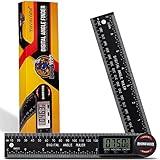 Digital Angle Finder Protractor, Angle Finder Ruler with 7inch/200mm, Angle Measuring Tool for Woodworking/Carpenter/Construction/DIY Measurement(2 Batteries Included) (Enhanced ABS)