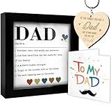 Dad Definition Wooden Frame, Thank You Dad Gifts, Fathers Day Birthday Appreciation Gift for Daddy Papa Stepfather Bonus Dad New Dad from Daughter Son Decorative Sign Plaque Wall Art Tabletop HF431