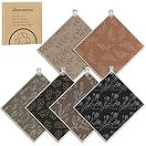 6 Pack Swedish Dishcloths for Kitchen,Swedish Rags Dish Towels with Clips, Reusable Paper Towels Washable Absorbent Cellulose Sponge Cloths No Odor for Cleaning Home Kitchen