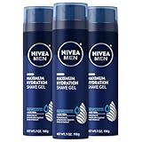 NIVEA MEN Maximum Hydration Shave Gel with Aloe Vera and Provitamin B5, 3 Pack of 7 Oz Cans