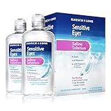 Bausch + Lomb Sensitive Eyes Saline Solution, Gentle Daily Rinse for Soft & Gas Permeable Contact Lenses, with Potassium, 12 Fl Oz (Pack of 2)