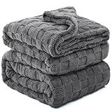 Kaisa Twin Blankets Throw 60"x80", Ultra Soft Cozy Bed Blankets for Couch Sofa Bed, 3D Checkered Blankets for Home Decor, Breathable Warm Lightweight Fall Blankets, Gifts for Girl Woman, Gray