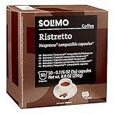 Amazon Brand - Solimo Ristretto Capsules, Dark Roast, Compatible with Original Brewers, Pack of 1x50 Capsule (50 count)