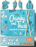 Complete Knitting Kit for Beginners - Learn to Knit Kit with Knitting Accessories Like Thick Beginner Yarn, Bamboo Needles for Beginners & More - Includes Video Tutorials & Written Guide