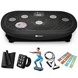 LifePro Rumblex Plus 4D Vibration Plate Exercise Machine-Triple Motor Oscillation, Linear, Pulsation + 3D/4D Motion Vibration Platform,Whole Body Vibration Machine for Weight Loss&Shaping(Black)