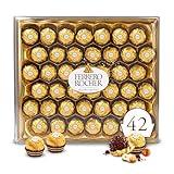 Ferrero Rocher, 42 Count, Gourmet Milk Chocolate Hazelnut, Chocolate Gift Box, Individually Wrapped, 18.5 oz