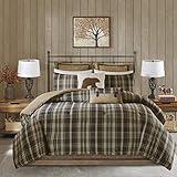 Woolrich Rustic Lodge Cabin Comforter Set - All Season Down Alternative Warm Bedding Layer and Matching Shams, Oversized Queen, Hadley Plaid, Multi