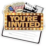 buwanJH Movie Theme Party Invitation Cards, Movie Night Party Invitation Cards, 30 Cards with 30 Envelopes