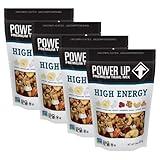 Power Up High Energy Trail Mix By Gourmet Nut, Walnuts, Banana Chips, Cashews, Coconut, Cranberries & Papaya Mix - Keto & Paleo Friendly Snacks - Non GMO Vegan Gluten Free Kosher, 8oz Bags, Pack of 4