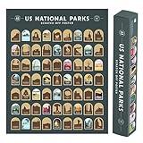 Enno Vatti US National Parks Scratch Off Poster - Map of 63 National Parks of the United States - Travel Bucket List - Gift for Travelers - Road Trip Adventure Checklist - Pop Chart - 16" x 20"