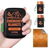 Guijinga Emergency Blankets for Survival, 2-Pack/4-Pack Space Blankets, Gigantic & Extremely Thick Survival Blanket, Suitable for Outdoor Survival, Camping, and Hiking